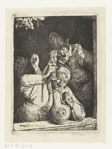 Two Drunken Men in a Window Opening
