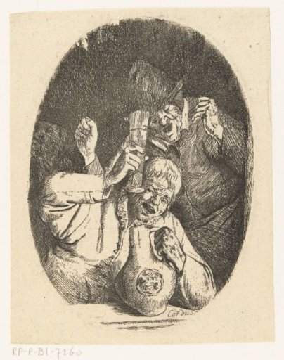 Two Drunken Men in a Window Opening