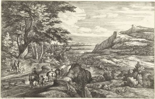 View of a valley with a village and the coast