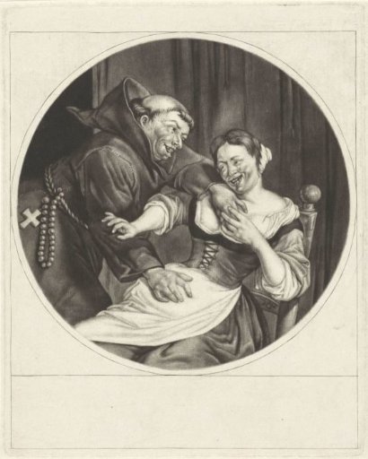 Monk Touching a Woman