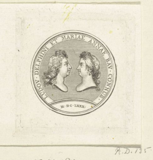 Medal with busts of Louis of France and Maria Anna of Bavaria