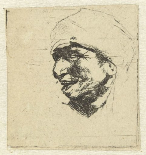 Head of a Laughing Peasant, in Profile