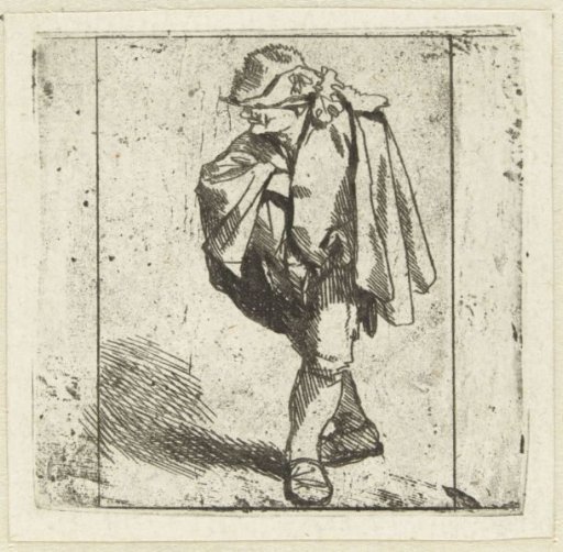 Standing Man with Right Hand on Chest, Tucked into His Cloak