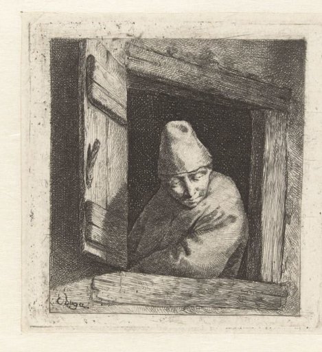 Man at open window