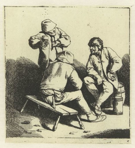 Three drinking men