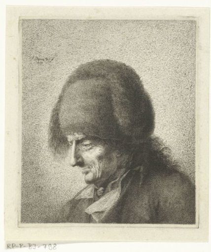 Portrait of an unknown man with a fur cap, possibly named van der Werff