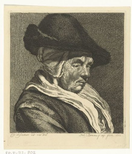 Head of an old woman with a cap