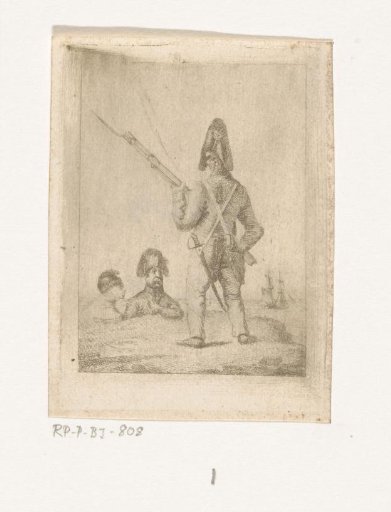Study sheet with a soldier on the beach