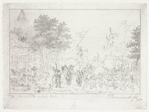 Capture and plundering of a city by French troops
