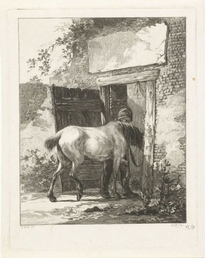 A Stable Boy Leading a Horse into the Stable