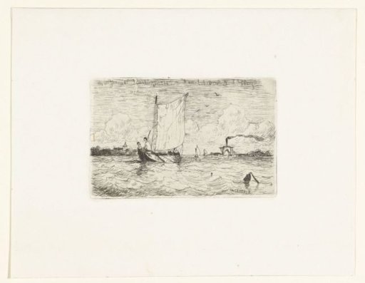 View of the Haarlemmermeer with sailing ships