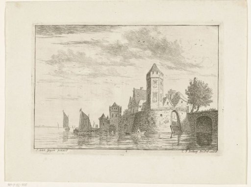 River view with castle on bank