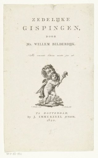Title page for: W. Bilderdijk, Moral Jests, Rotterdam 1820