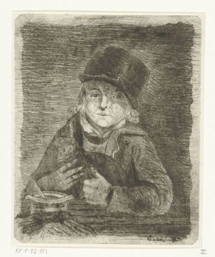 Boy with Cap Holding a Cat
