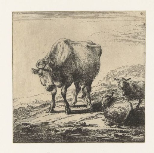 Cow and two sheep