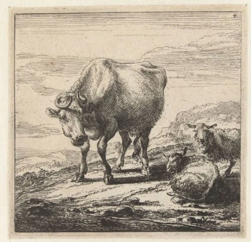 Cow and two sheep