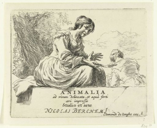 Young woman sitting on a stone