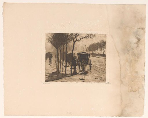 Waiting carriages on the Victoria Embankment in London