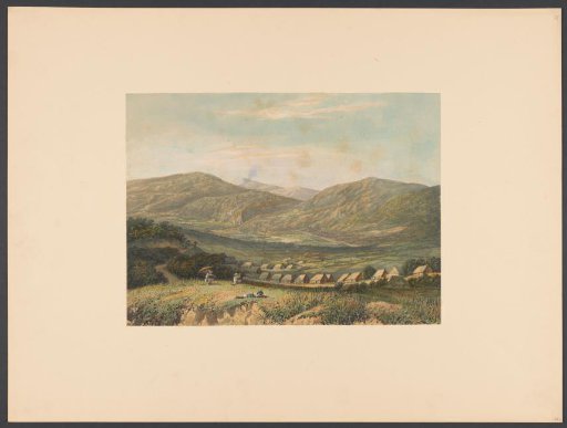 View of the Tengger Mountains with a Man Drawing