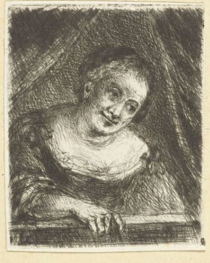 Woman behind a balustrade