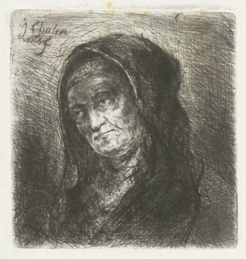 Old woman with black veil