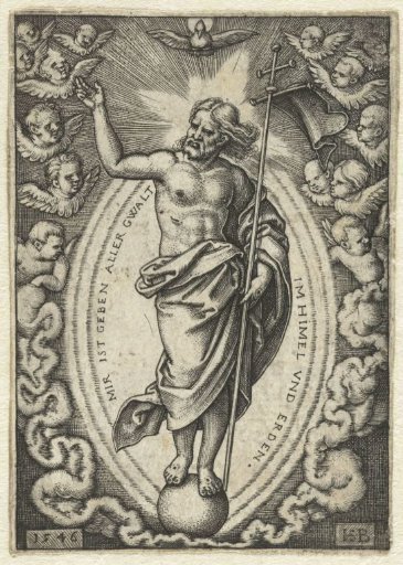 Christ as Salvator Mundi standing on the globe