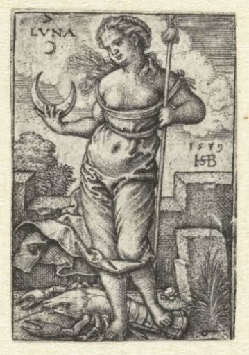 Diana (Luna) with the constellation Cancer