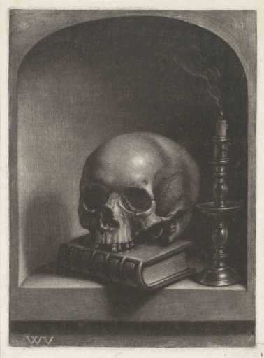 Vanitas still life in a niche