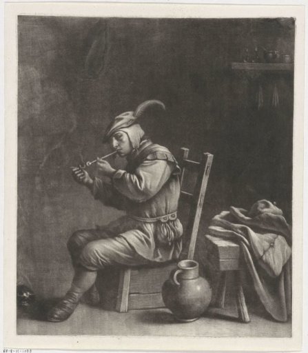 Man lighting his pipe