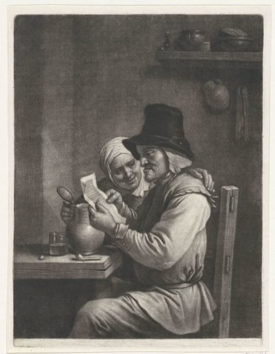 Man and woman reading a letter