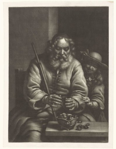 An Old Man Warming His Hands