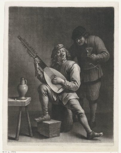 Lute player and a standing man