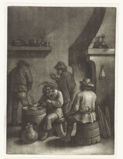 Men by the fireplace