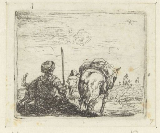 Italianate Landscape with Man, Dog, Shepherd and Horse