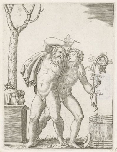 Silenus supported by a young bacchante