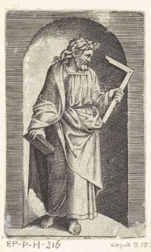 Apostle Thomas with square standing in a niche