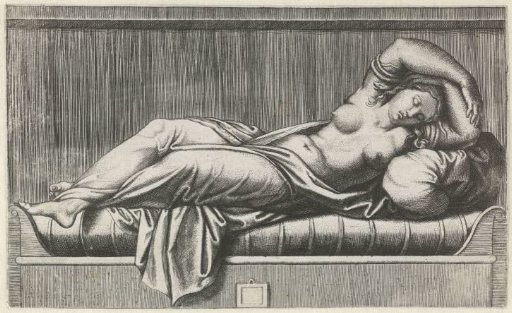 Cleopatra Half-Naked Lying on a Bed