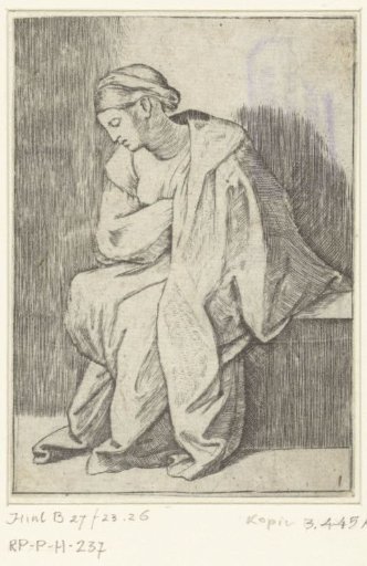 Seated woman in meditation