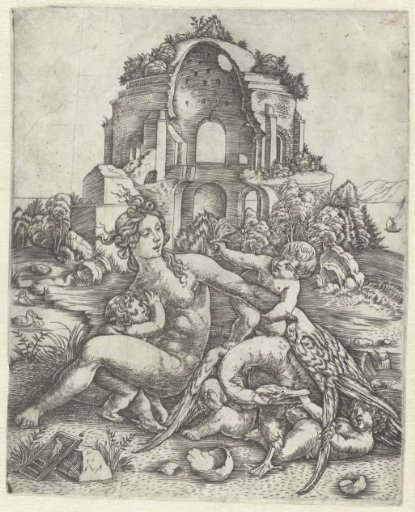 Leda and the Swan with her four children