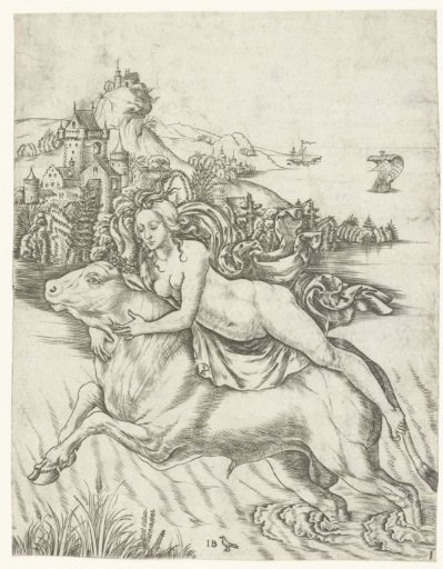 The Abduction of Europa on the back of Jupiter in the guise of a bull