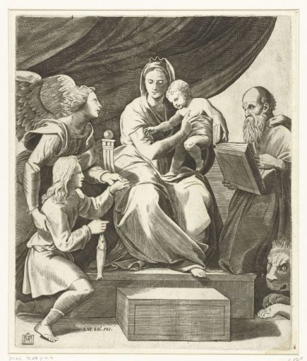 Mary with Child Flanked by Archangel Michael with Tobias and the Fish and Saint Jerome