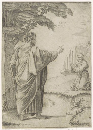 Saint Paul and a Franciscan Monk