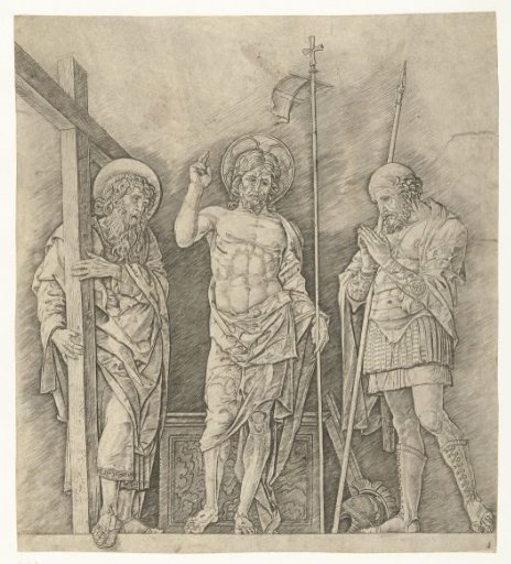 Risen Christ Standing between Saints Andrew and Longinus