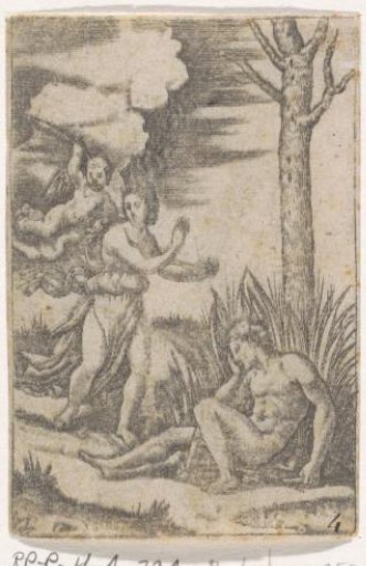 Sleeping Man and Nymph Pursued by Amor
