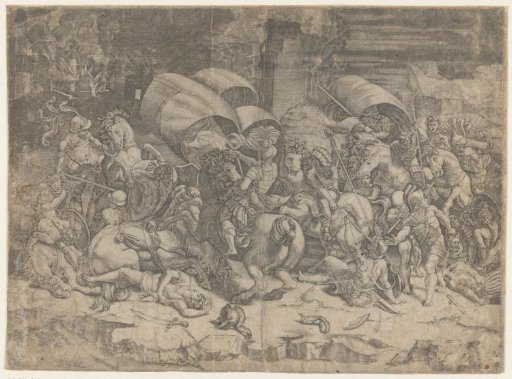 Battle between Romans and Carthaginians, ca. 218-201 BC