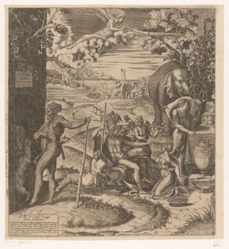 Preparations for the Wedding Feast of Cupid and Psyche (left part)