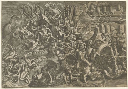 Naval Battle between the Trojans and the Greeks