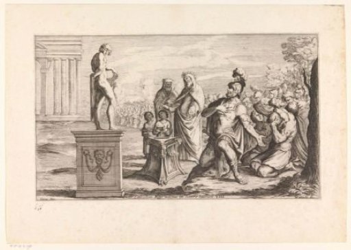 Aeneas offering sacrifice to Apollo
