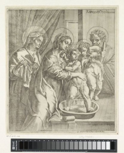 Mary and the young John the Baptist washing the Christ Child