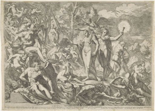 Young man arriving on Parnassus along the road of Virtue